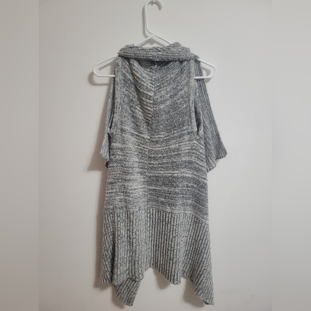 Fresh- Gray Long- Short Sleeve Sweater Cardigan - Picture 4 of 6
